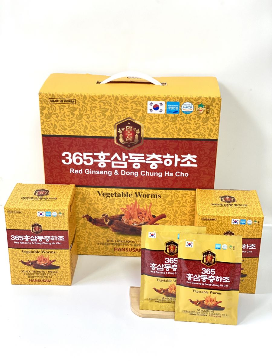 Nước Hồng Sâm Đông Trùng Hạ Thảo Hàn Quốc Hộp 60 gói x 50ml